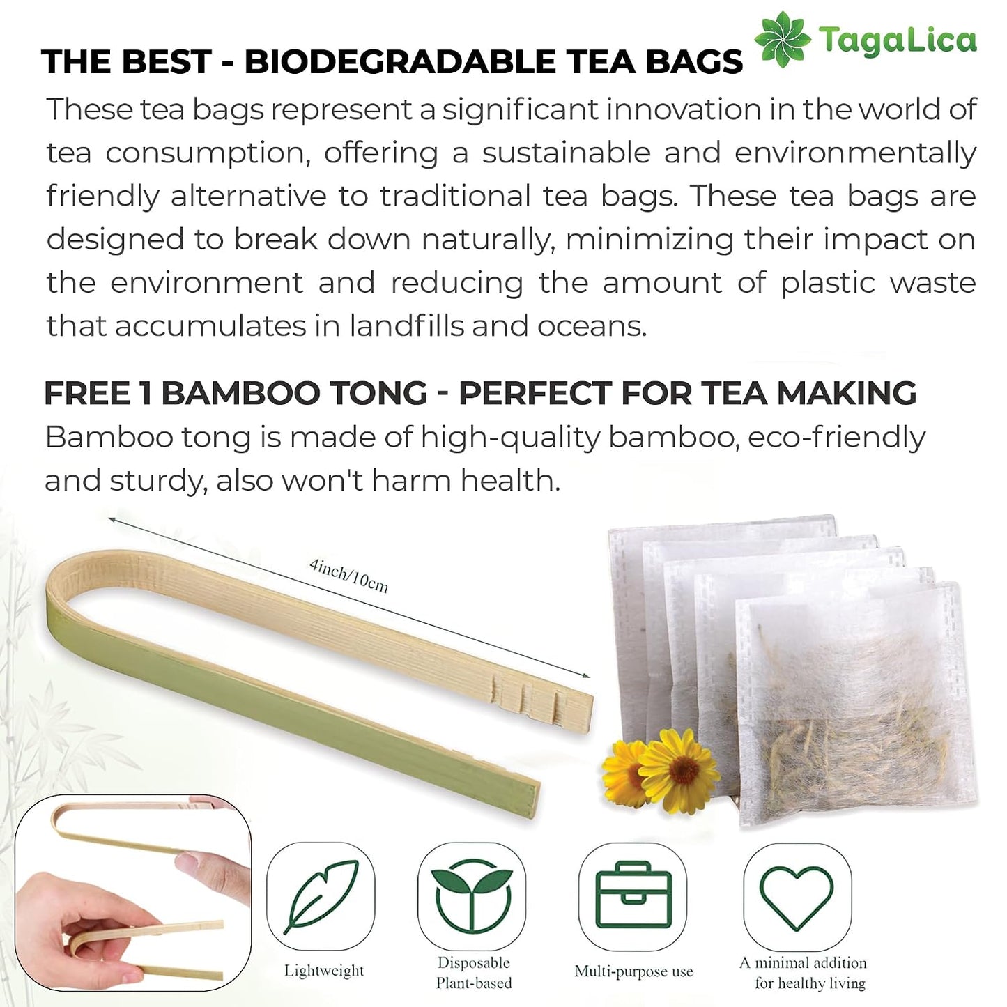 Tagalica, Premium 135 Dandelion Root Tea Bags, 100% Natural & Pure from Dandelion Root, Eco-Conscious Tea Bags, Herbal Tea. No Sugar, No Caffeine, No Gluten, Vegan