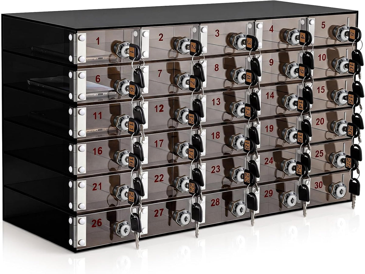 Layhit 20 Slots Cell Phone Locker Box for Classroom, Back to School, Clear