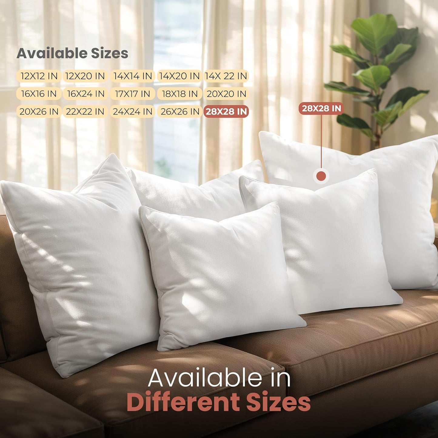 Utopia Bedding 12x20 Pillow Inserts, Set of 2, White – Indoor Decorative Throw Pillows for Bed, Sofa & Couch – Soft, Supportive & Fluffy Cushion Inserts