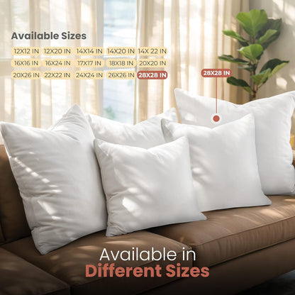 Utopia Bedding 12x20 Pillow Inserts, Set of 2, White – Indoor Decorative Throw Pillows for Bed, Sofa & Couch – Soft, Supportive & Fluffy Cushion Inserts