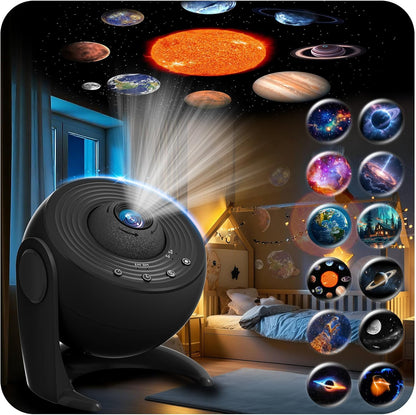 FlyLily Galaxy Projector for Bedroom, 13 in 1 Planetarium Star Projector with Solar System & Constellation, 360° Rotating Galaxy Light Projector, Space Night Light Projector for Kids Adults Gifts