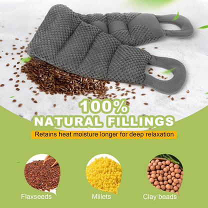 UNCN Long Wide Heating Pad for Neck and Shoulders Back 33x5.9 Microwavable Large Moist Heat Pack Warm Hot Compress Neck Wrap Weighted Bag Massage Reusable Herbal Nature Calming Portable 1.95Pounds