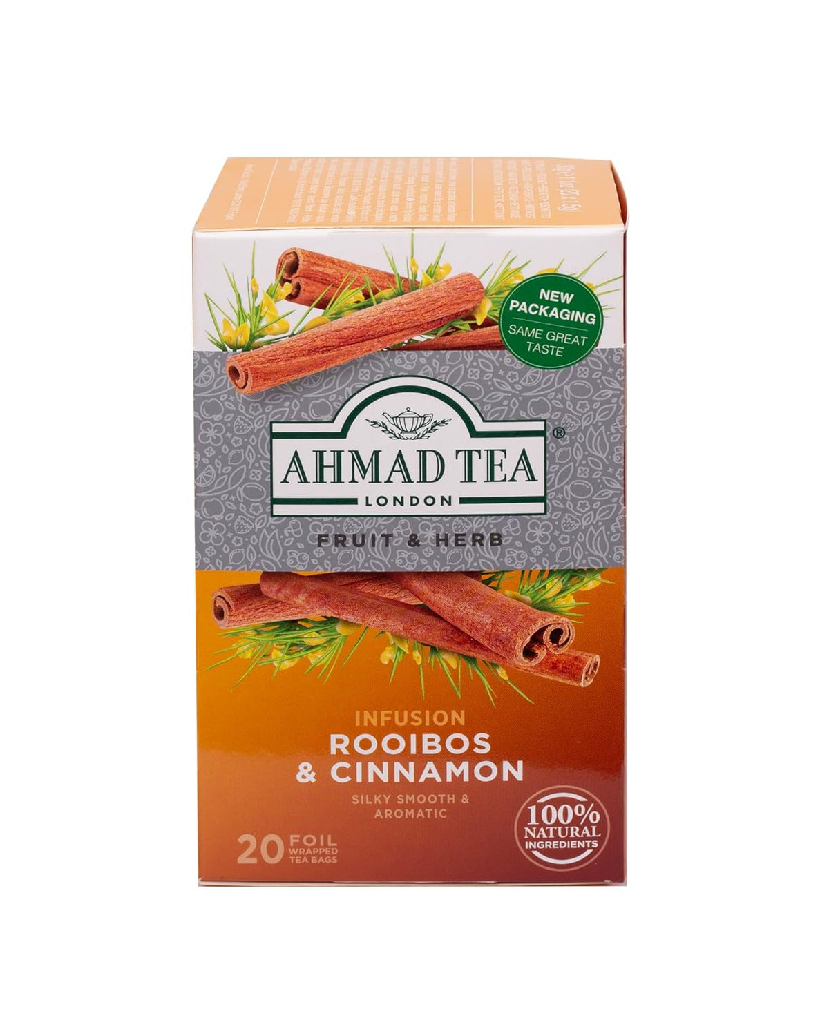 Ahmad Tea Tea Infusion, Rooibos & Cinnamon, 30G, 20 Count