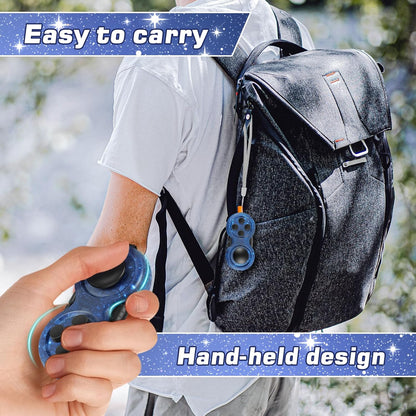 Original Fidget Toy Game, Rubberized Classical Controller Fidget Concentration Toy with 8-Fidget Functions and Lanyard - Excellent for Relieving Stress and Anxiety