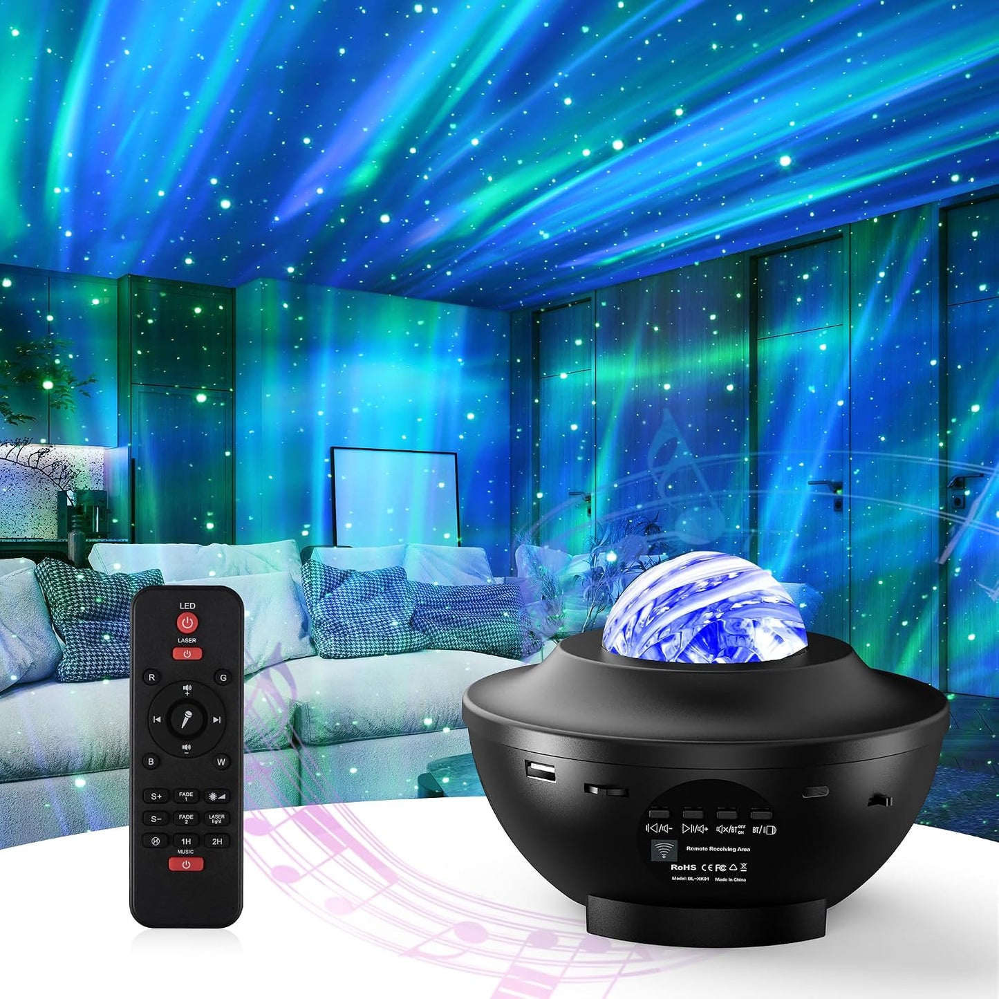 itayak Galaxy Star Projector,Nebula LED Night Light for Room Decor, Ocean Wave Starry Sky Light Projector for Bedroom Home Theater, Remote & Bluetooth Speaker, Christmas for Kids Boy Girl Adults