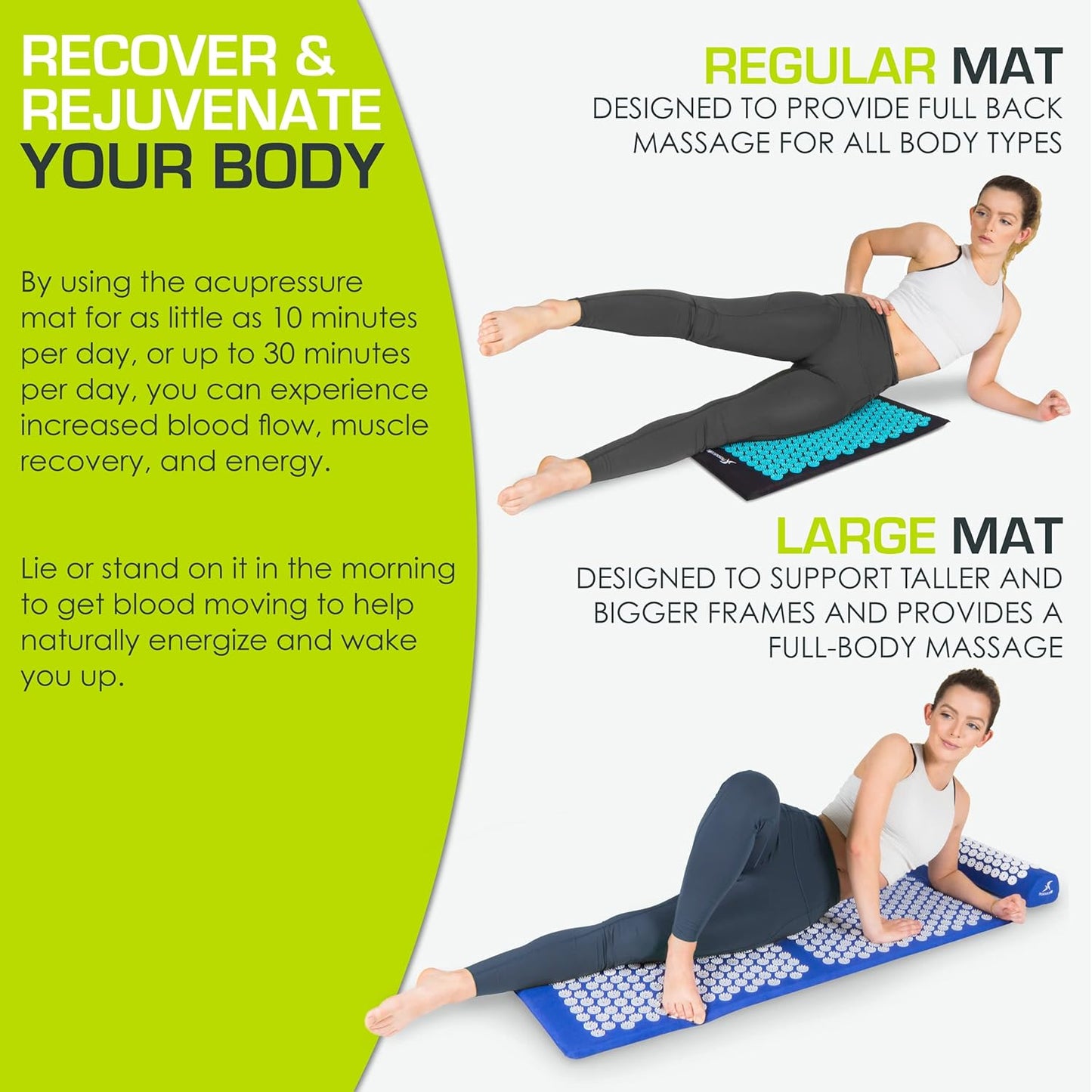 ProsourceFit Acupressure Mat and Pillow Set for Back/Neck Pain Relief and Muscle Relaxation
