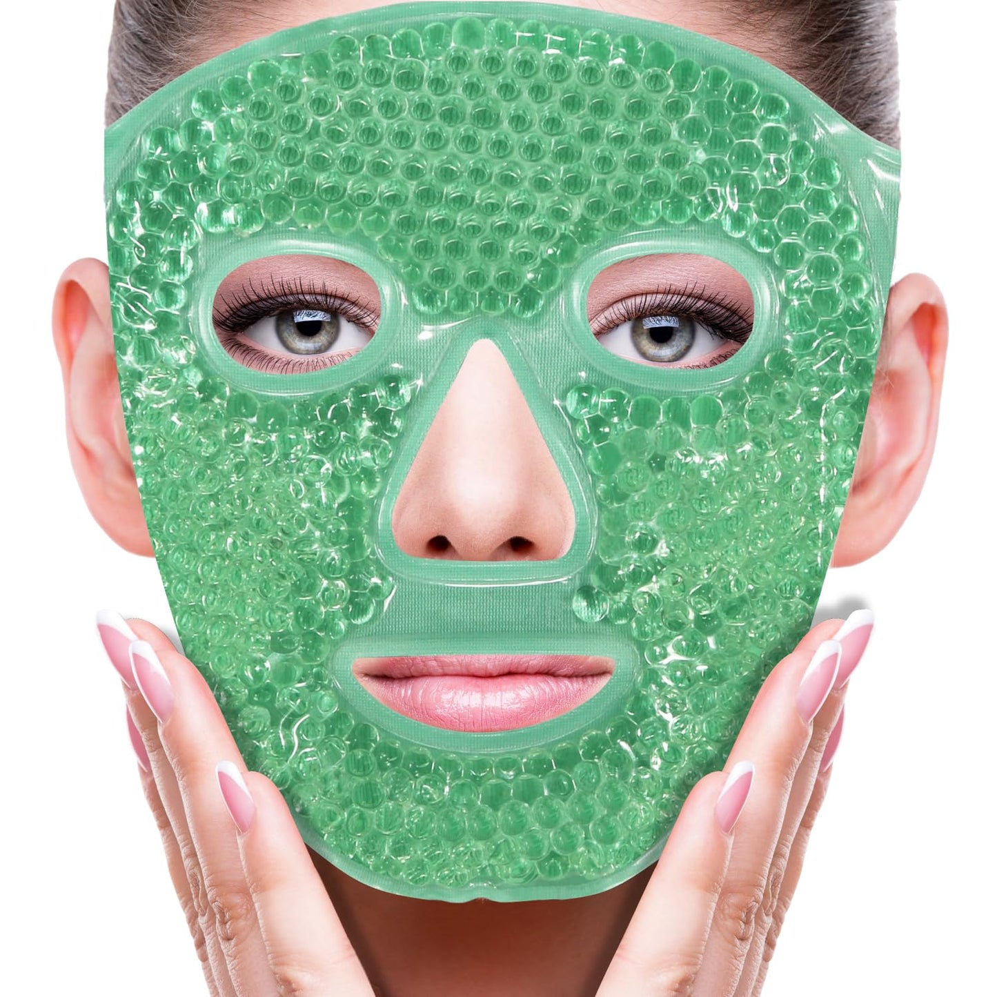 ZNÖCUETÖD Cold Face Eye Mask Ice Pack Reduce Facial Puff, Dark Circles, Hot Cold Compress Pack, Face SPA Gift for Woman Sleeping, Pressure, Headaches, Skin Care, Post Laser Cosmetic Care, Reversible