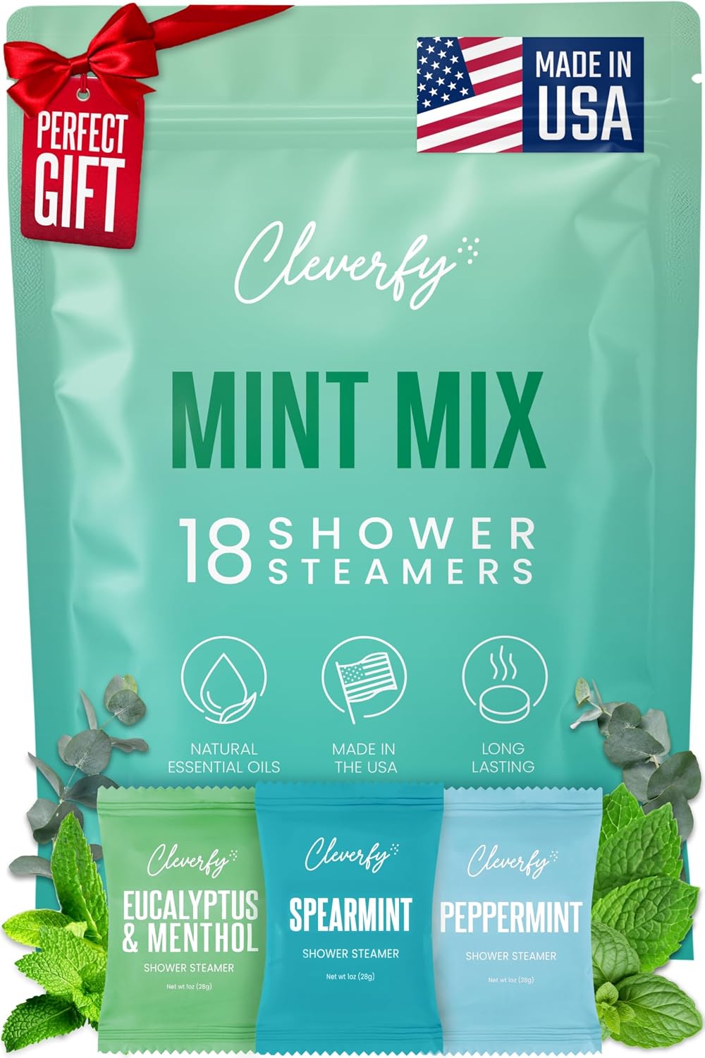 Cleverfy Shower Steamers Aromatherapy Gifts for Women and Men, 18 Tablets