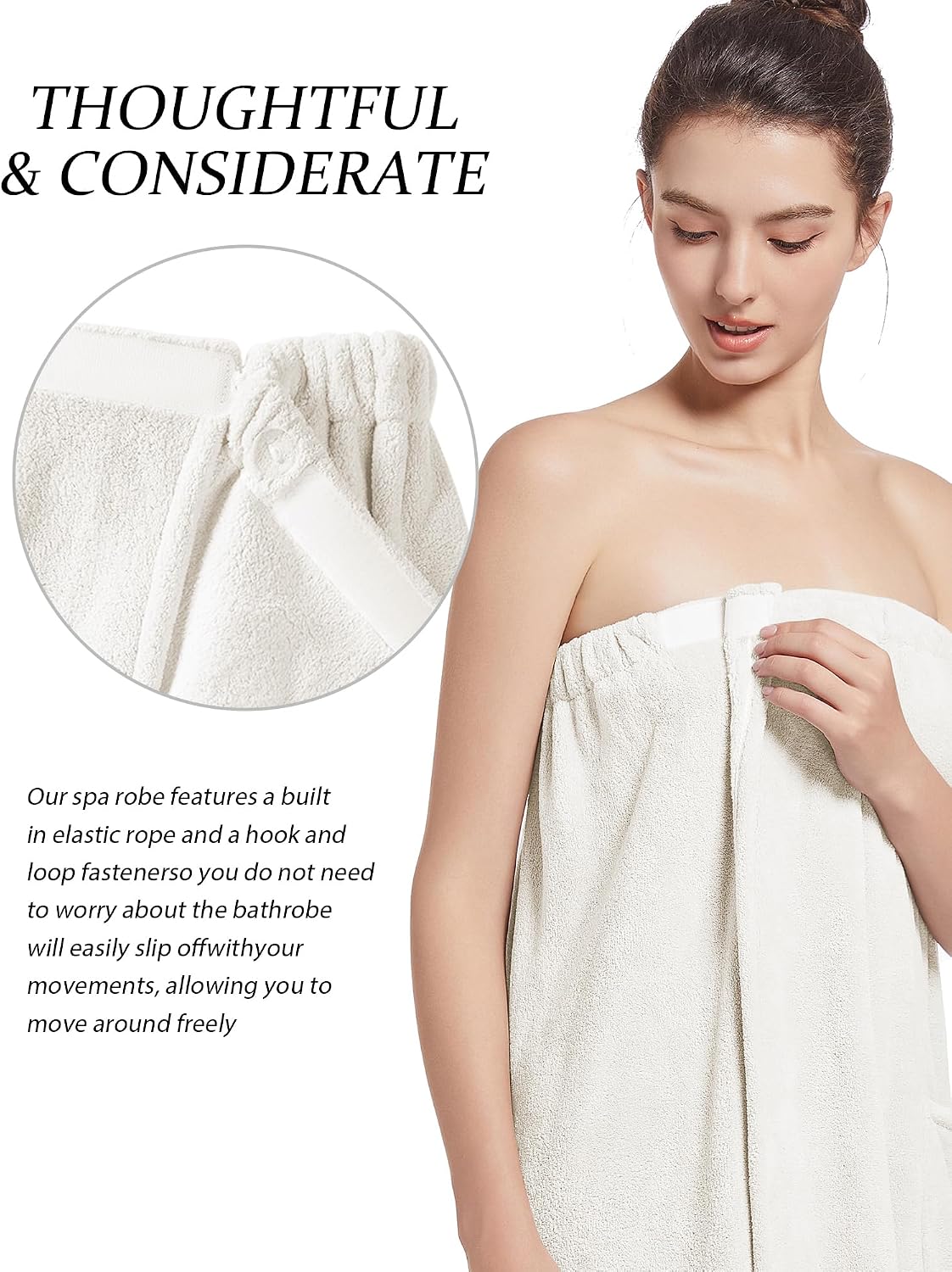Women'S Soft Wrap Towel Full Length，Bath Robe After Shower Female Plush Long，Spa Bathrobes Lightweight With Pockets