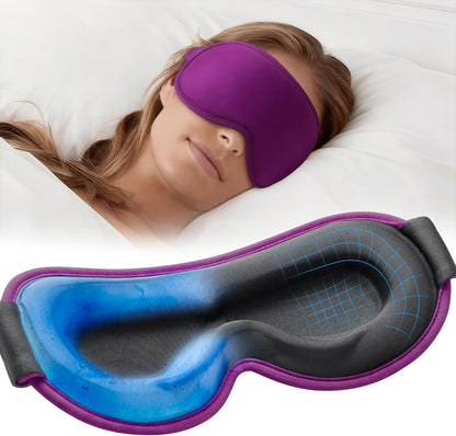 3D Weighted Cooling Gel Eye Mask for Sleeping, FSA Eligible Items HSA, 6oz Gel-Weighted Sleep Mask, 100% Blackout, Gentle Pressure & Cold Relief for Migraine, Ice Cold Mask for Travel Essentials