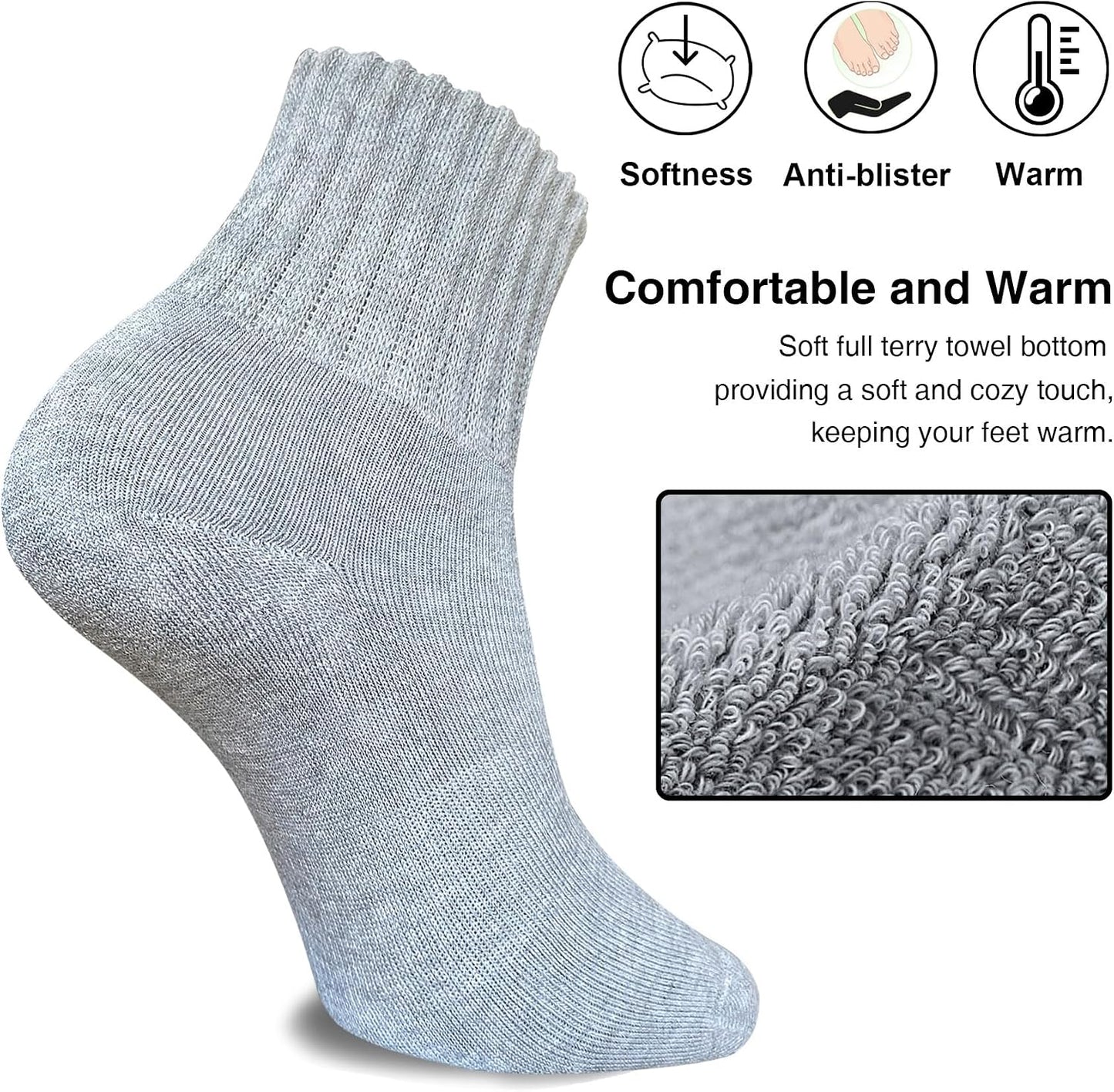 suaskk Womens Cozy Solid Thick Cushioned Thermal Crew Boot Socks 4 Pairs | Soft and comfortable, Arch Support, Non-Slip, Sturdy and durable