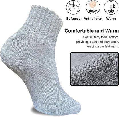 suaskk Womens Cozy Solid Thick Cushioned Thermal Crew Boot Socks 4 Pairs | Soft and comfortable, Arch Support, Non-Slip, Sturdy and durable