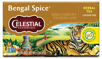 Celestial Seasonings Peppermint Herbal Tea, Caffeine Free, 20 Tea Bags Box (Pack of 6)