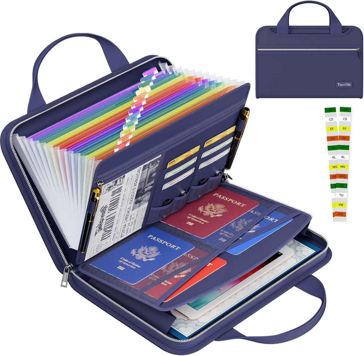 Tamfile Fireproof Accordion File Organizer, Expanding File Folder