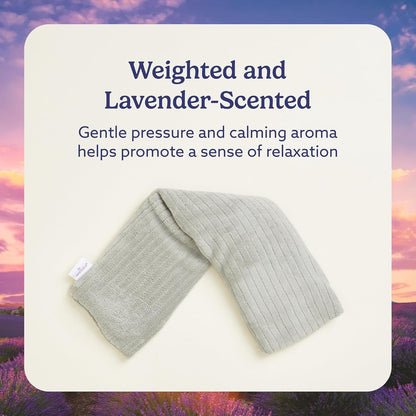 warmies Hot-Pak Microwavable Neck Wrap - Soothing Warm Compress with Scented Lavender - Cooling Neck Warmer for Relaxation - Microwave Heating Pad for Aches & Pains - Gray, Soft Cord, Pack of 1