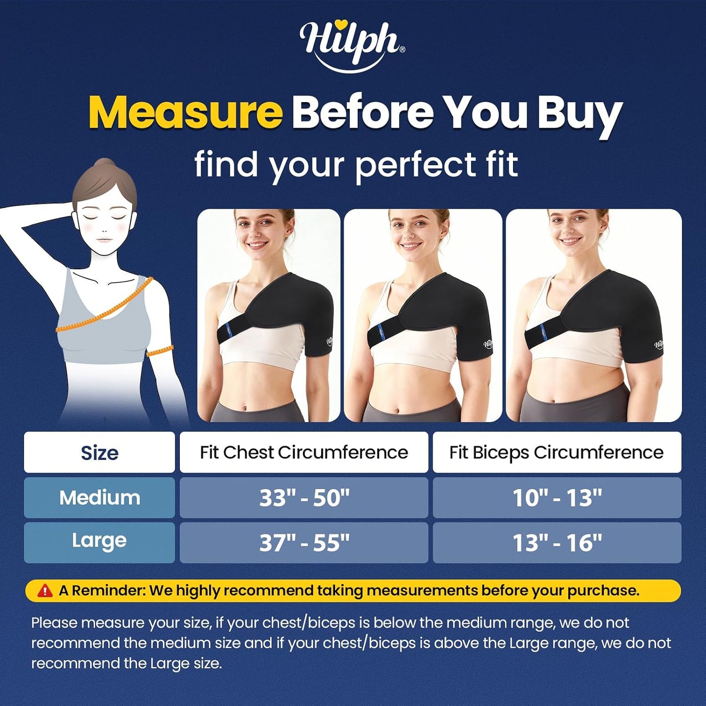 Hilph 3D Double-Layer Gel Shoulder Ice Pack Wrap for Rotator Cuff & Surgery Recovery, Reusable Cold Therapy Shuolder Ice Sleeve with Adjustable Strap, Easy to Wear, Flexible Fit for Men & Women, Large