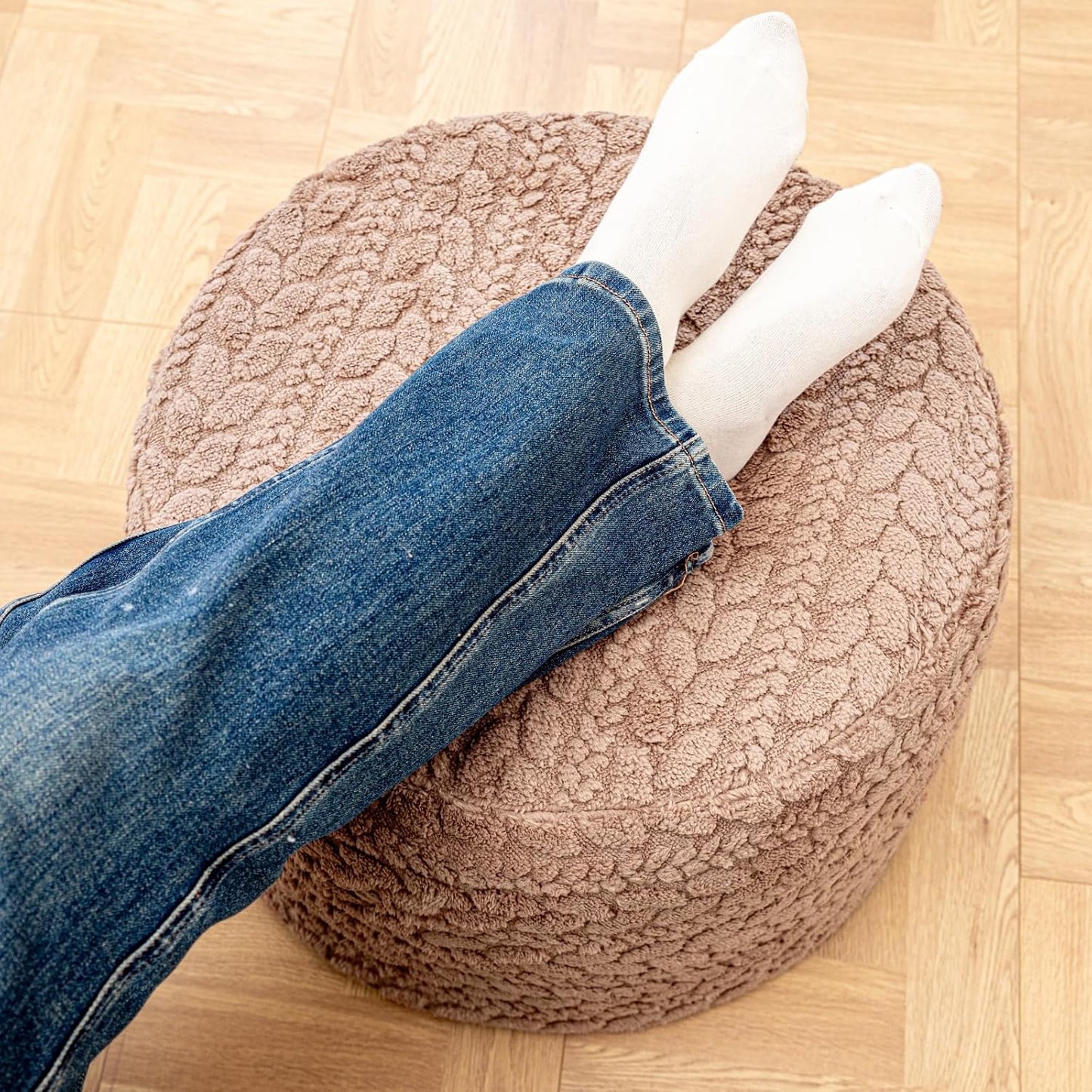 Round Pouf Ottoman 20 x 20 x 14 Inches Boho Poof Home Decor Floor Pouffe Ottoman Foot Rest for Couch Sofa Bean Bag Chairs Living Room Bedroom (Green)