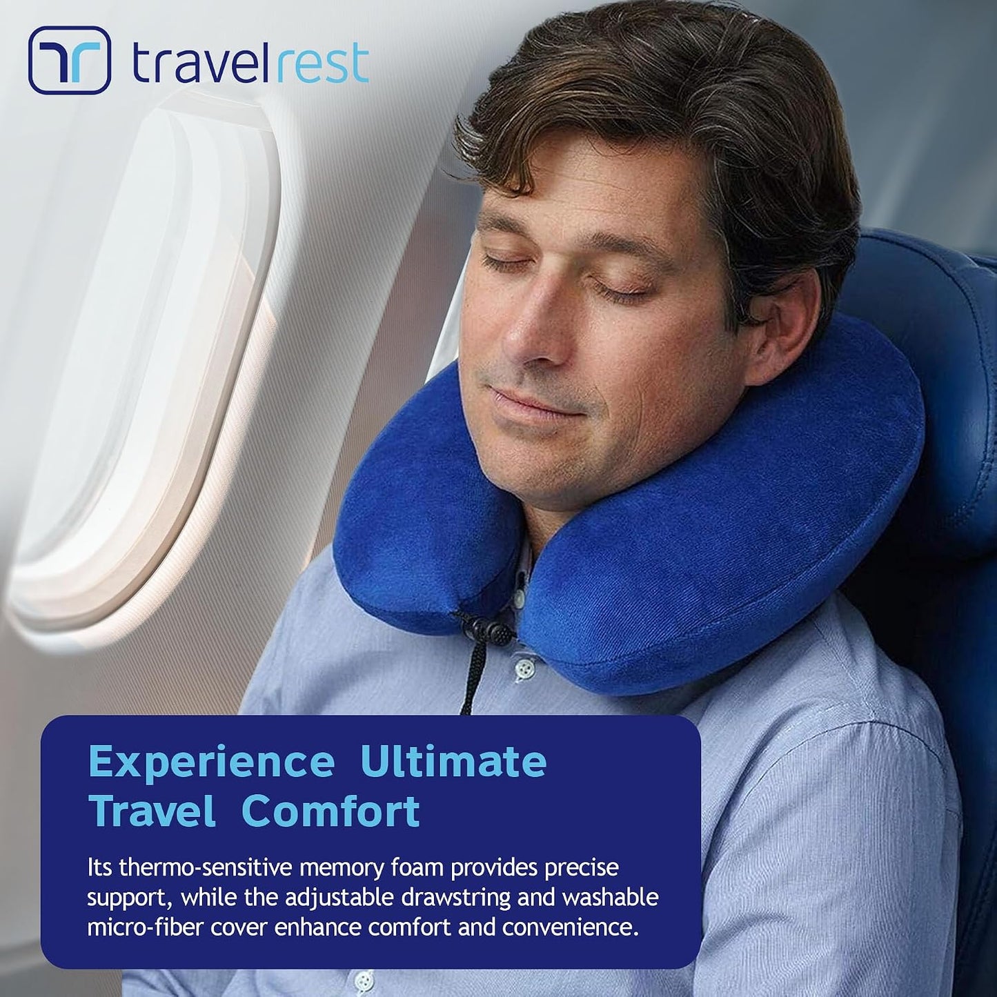 TRAVELREST Nest Neck Pillow Travel Essentials - Memory Foam Support - Grey