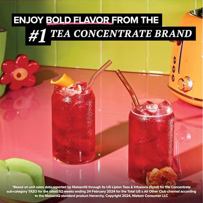 TAZO Iced Passion Concentrate, Herbal Fruit Tea, Caffeine Free, Easy-to-Serve for Everyday Refreshers and Mocktails, 32 oz Carton (Pack of 2)