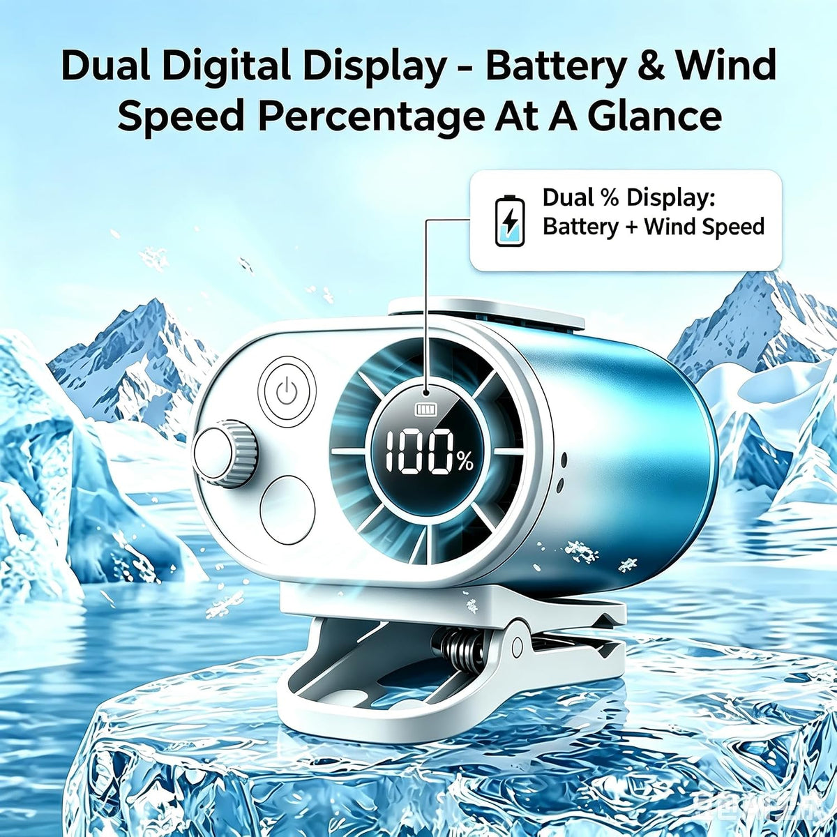 Portable Waist Fan, Clip on Neck Fan 5200mAh Rechargeable Hands-Free