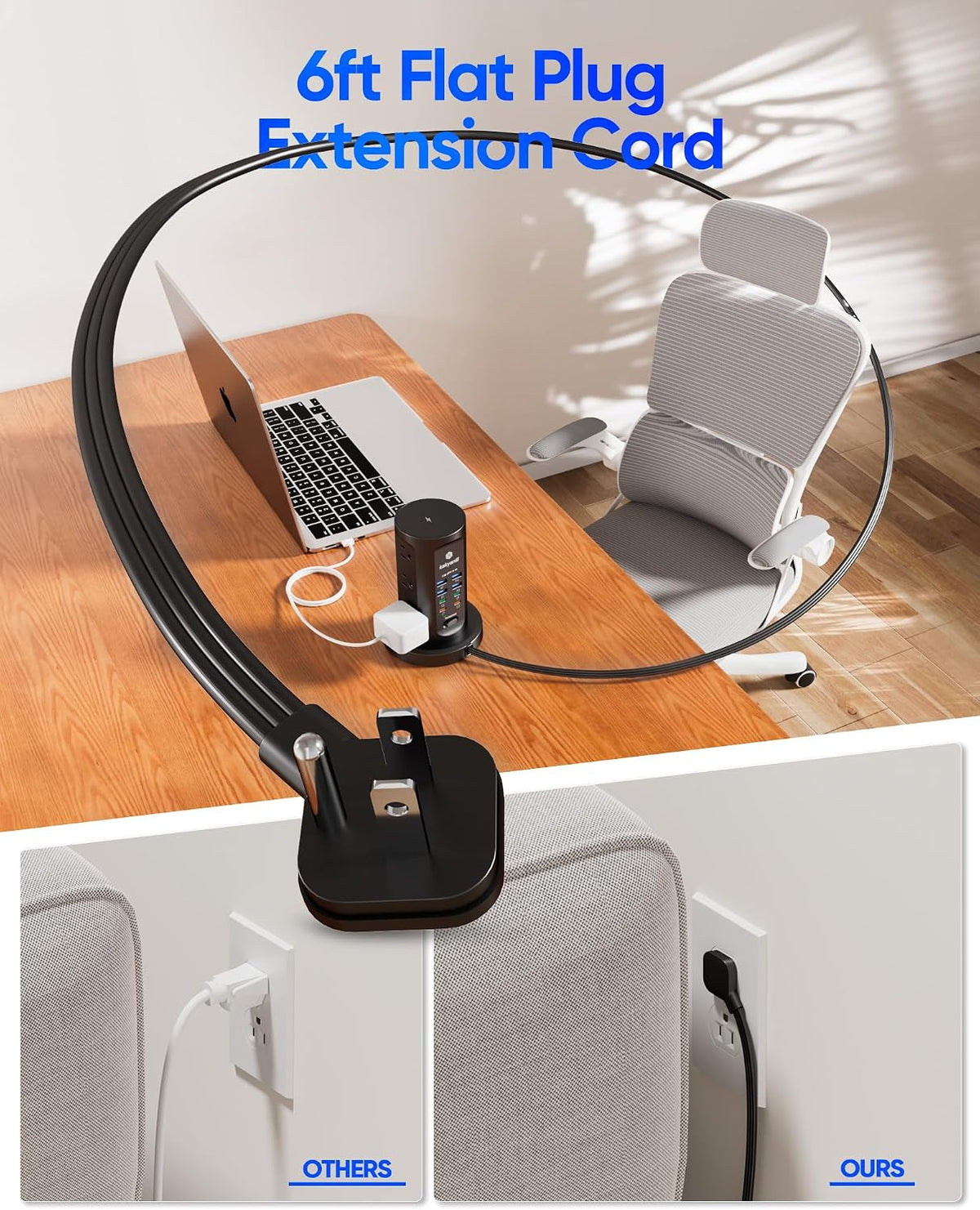 Power Strip Tower, kakyanill Charging Station 9 AC Outlets 8 USB Ports