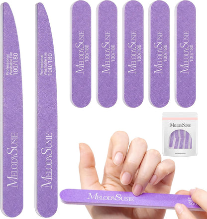 MelodySusie 16Pcs Professional Nail Buffer Kit,Nail Files and Buffers,Nail Buffer Block,Nail Brush, Nail File Buffers Kit for Natural Nails,DIY,Home Use,Salon（100/180 Grit）