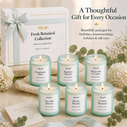 Scented Candles Gift Set, Long Lasting 6 Pack Aromatherapy Candles for Home, 42 oz 300 Hour Burn, Lavender Jasmine Vanilla Sage Sandalwood Rose Eucalyptus Mint, Gifts for Women