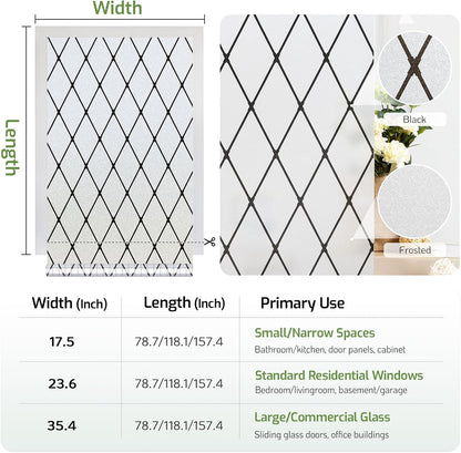 LUTE Blackout Window Film Removable Window Tint for Home Privacy Black 17.5" x 78.7", Static Cling for Inside Dark Sunlight Blockers Darkening Light Blocking for Bedroom Home Theater Garage