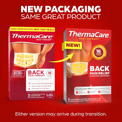 ThermaCare Advanced Back & Hip Heat Wraps for Lower Back Pain Relief - Heating Pads with 16-Hour Heat Therapy - Adhesive Heat Wraps for Muscle & Joint Pain, Flexible Fit Design - 5 Count