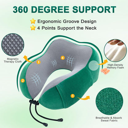 urnexttour Travel Pillow and Blanket Set Neck Pillow Airplane Foam Black