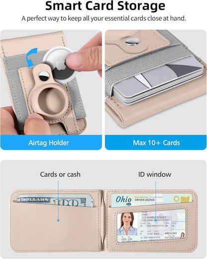 For Magsafe Wallet Stand with Airtag Holder, 10 Cards Holder, RFID Blocking