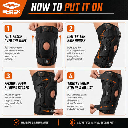 Shock Doctor Knee Brace for Men Hinged Knee Brace for Women, Knee Support