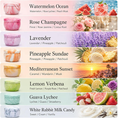 Scented Candles Gift Set for Women, 4 Pack Soy Wax Candles in Classic Bohemian Tins, Aromatherapy Candle Set, Birthday Gifts for Mom, Thank You Gifts