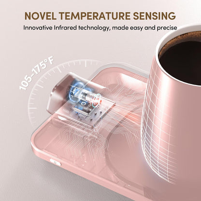 Coffee Cup Warmer & iKago Mug Set, 1℉ Precise Temp Control Mug Warmer