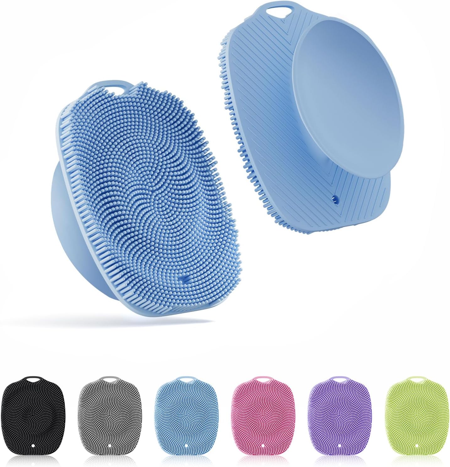Soft Silicone Body Scrubber, Gentle Like a Hand Exfoliating Your Skin and Build Up Lather Easily, Back Large Suction Cup Easy to Store, Long-Lasting & Deep Clean (Pink)