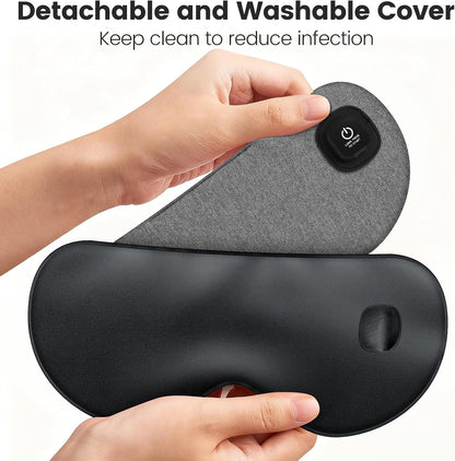 Cordless Heated Eye Mask for Dry Eyes, Rechargeable Heat Sleep Mask, Grey