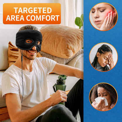 sticro Sinus Relief Mask Moist Heat with 3 Temp Settings, Ex-Large Headache Mask Electric Face Heating Pad for Sinus Pressure Relief, Migraine, Tension Headache Relief