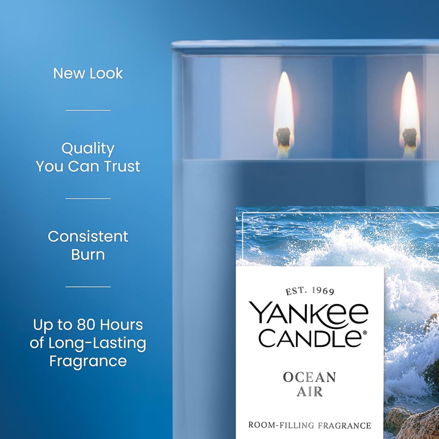 Yankee Candle Sage & Citrus, Scented Candle, 14.5oz 3-Wick Candle Jar with up to 40 Hours Burn Time, Giftable