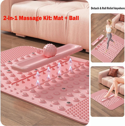 Acupressure Mat for Feet Large 24.6'' x 15.9 ''Foot Massager Mat with Massage Ball Tracks, Soft Silicone Reflexology Mat for Feet Pressure Point Mats Exercise Massage Mat for Feet While Standing