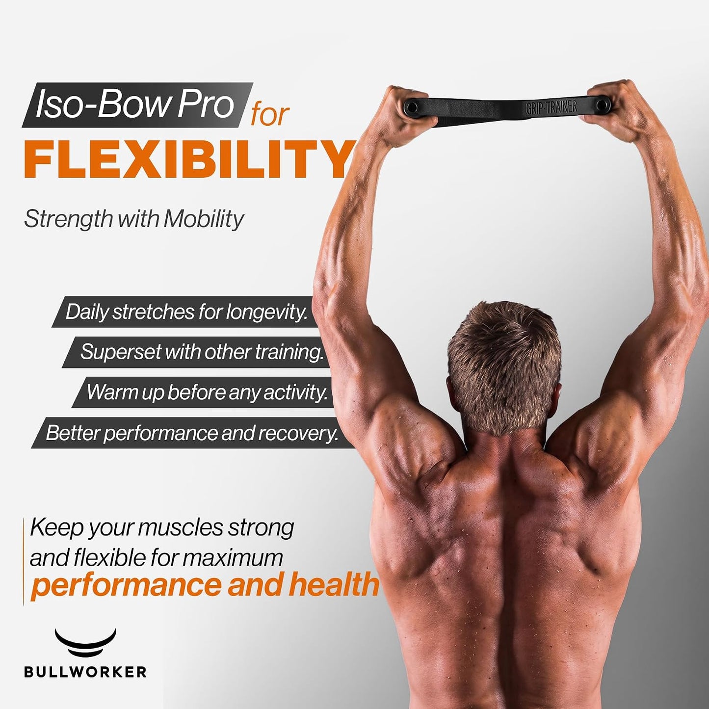 Iso-Bow Pro by Bullworker | The Isometric Pocket-Companion for Strength Training, Stretching, and Working Out. Use self-Resistance to circulate Blood Flow, Pump Muscles. Yoga or Pilates Exercises.