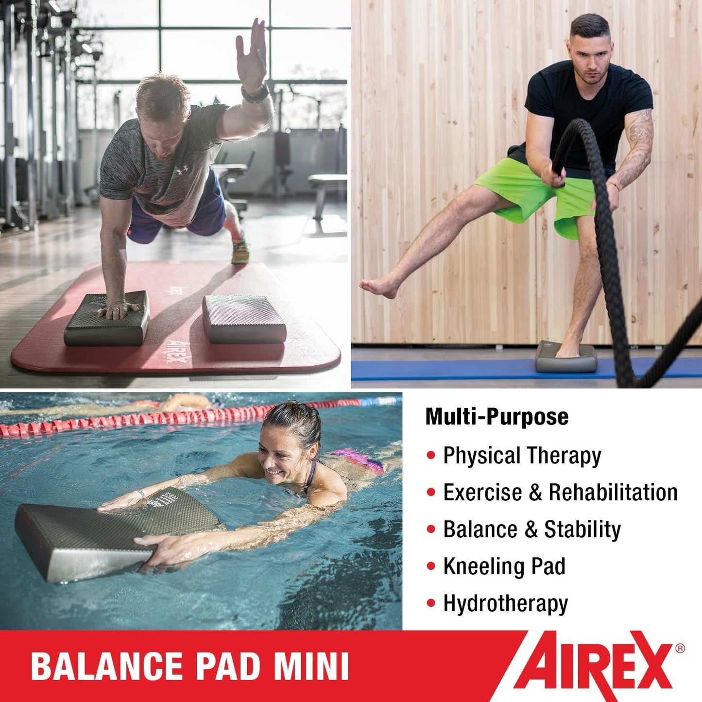 AIREX Balance Pad – Stability Trainer for Balance, Stretching, Physical Therapy, Exercise, Mobility, Rehabilitation and Core Training Non-Slip Closed Cell Foam Premium Balance Pad