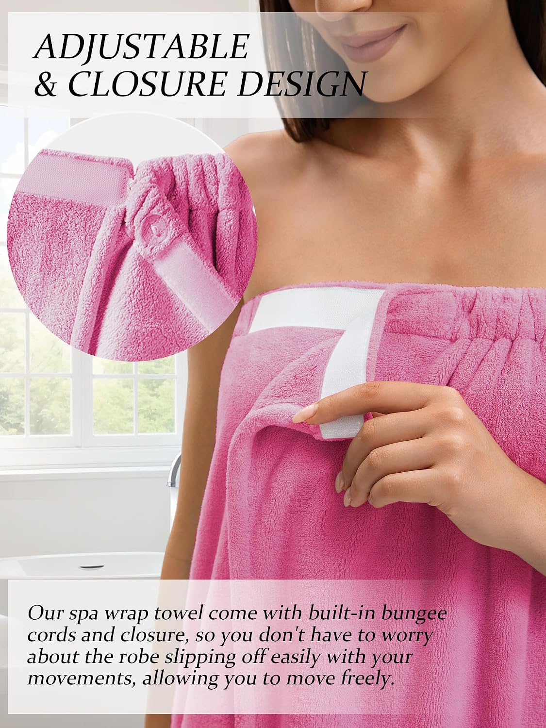Towel Wrap For Women After Shower，Plush Bath Robe Female，Sauna Spa Wrap Around Towels With Pockets