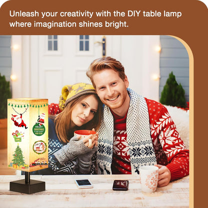 aooshine Small Table Lamp for Bedroom - Bedside Lamps for Nightstand, Minimalist Night Stand Light Lamp with Square Fabric Shade, Desk Reading Lamp for Kids Room Living Room Office Dorm
