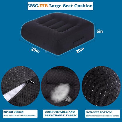 WSGJHB Car Booster Seat Cushion Posture Cushion for Long Sitting | Portable Breathable Mesh, Effectively Increase The Field of View Ideal for Office, Home, Car Angle Lift Seat Cushions,Black