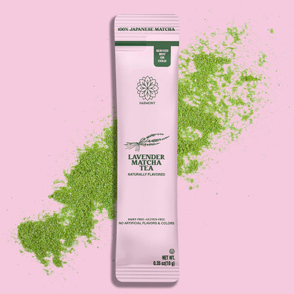 The Harmony Matcha Vanilla (10 Sticks) Premium Sweetened Japanese Matcha Powder, Rich in Antioxidants & L-Theanine, Dairy, Gluten, & Preservative Free, Serve Hot or Iced