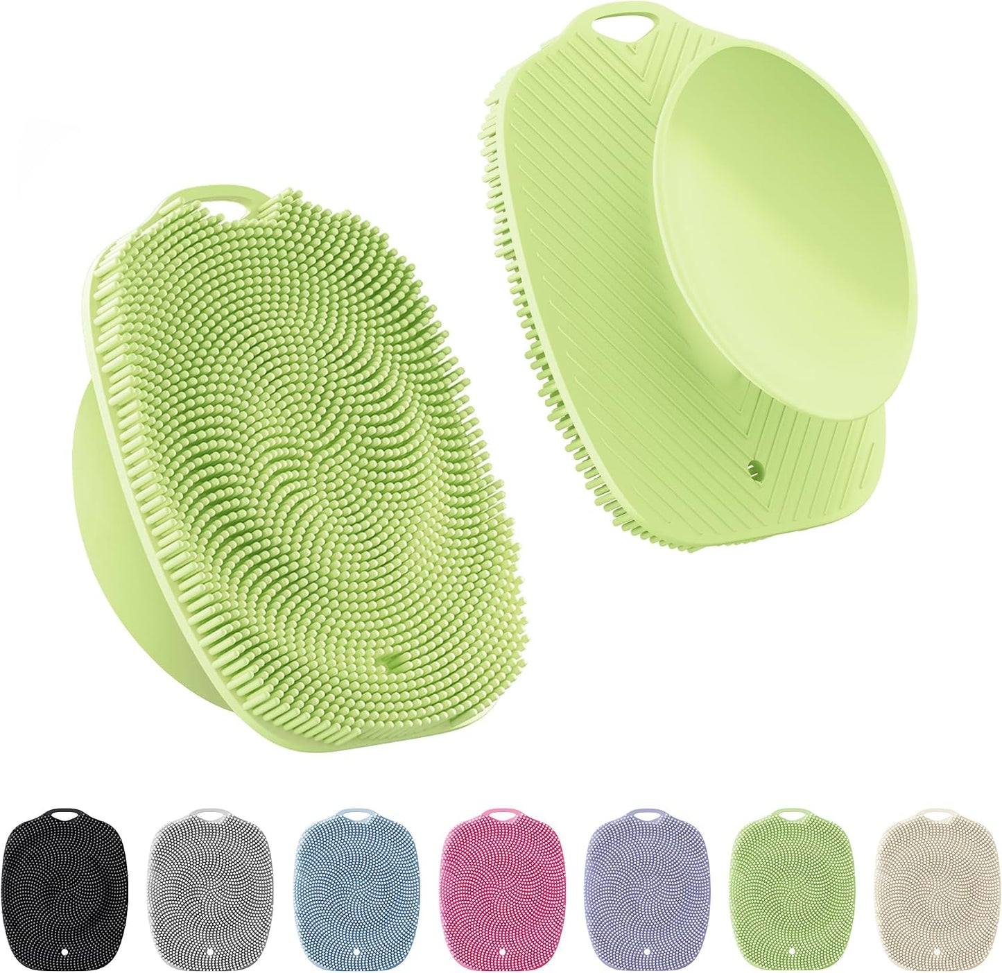 Soft Silicone Body Scrubber, Gentle Like a Hand Exfoliating Your Skin and Build Up Lather Easily, Back Large Suction Cup Easy to Store, Long-Lasting & Deep Clean (Pink)