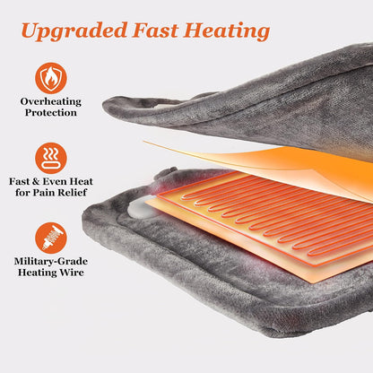 WUGE Fathers Day Dad Gifts, Heating Pad for Neck Shoulder and Back, Birthday Gift for Women Men, Deeper Pain Relief, Large Weighted Heat Pad, ETL Certified, Blue