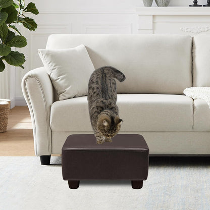 CAROLMADE Small Foot Stool Ottoman Footstool with Legs Under Desk Footrest for Living Room Bedroom and Office,Linen-Grey