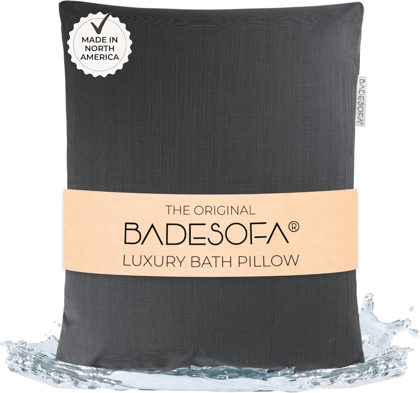 BADESOFA® Luxury Bath Pillow M - Lusciously Soft & Comfortable Tub Pillow for Bathtub - Washable & Quick-Drying Bath Back Pillow - Non-Slip Full Body Tub Pillow - Luxury Spa Cushion in Ivory Pearl