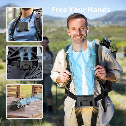 BREEZOME Portable Waist Fan with Belt, Shirt Fan, Belt Fan, Body Fan